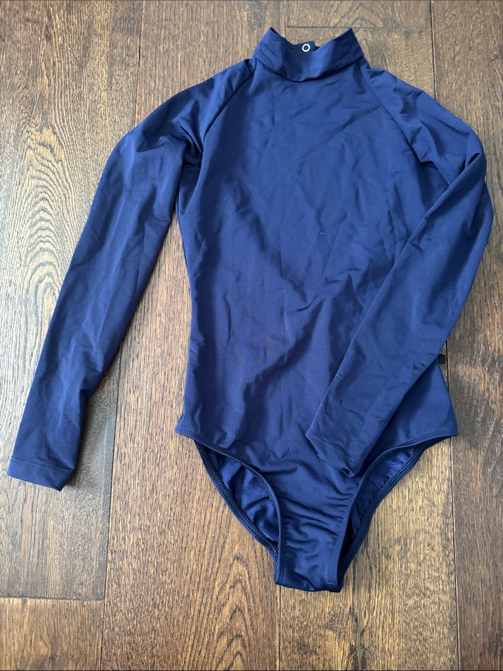 Crown & Ivy longsleeve mockneck open back full bottom leotard. Size petite teen